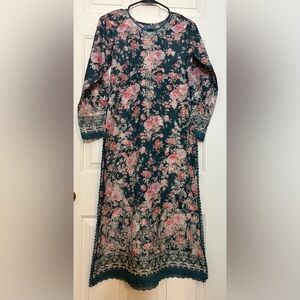 Embroidered and printed pakistani/ indian 3 piece outfit kameez trouser dupatta